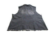 Load image into Gallery viewer, Agnes Orinda Vest Womens 4X Black Button Up Denim Jean Pockets Rugged Plus Lady
