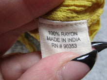 Load image into Gallery viewer, Rebellion Shirt Womens Extra Large Yellow Peasant Cropped Embroidered Rayon NWT
