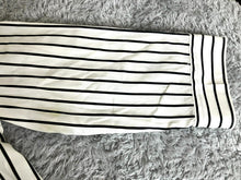 Load image into Gallery viewer, Lauren Ralph Lauren Shirt Womens Large White Black Stripes Button Up Collared

