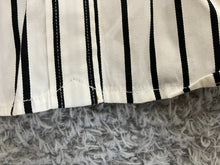 Load image into Gallery viewer, Lauren Ralph Lauren Shirt Womens Large White Black Stripes Button Up Collared
