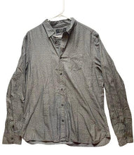 Load image into Gallery viewer, AllSaints Shirt Adult Large Gray Centralia Button Up AOP Arrow Pocket Casual Men

