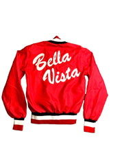 Load image into Gallery viewer, VTG Bella Vista Jacket Adult Extra Small Red Bomber Varsity Snaps DeLong Mens
