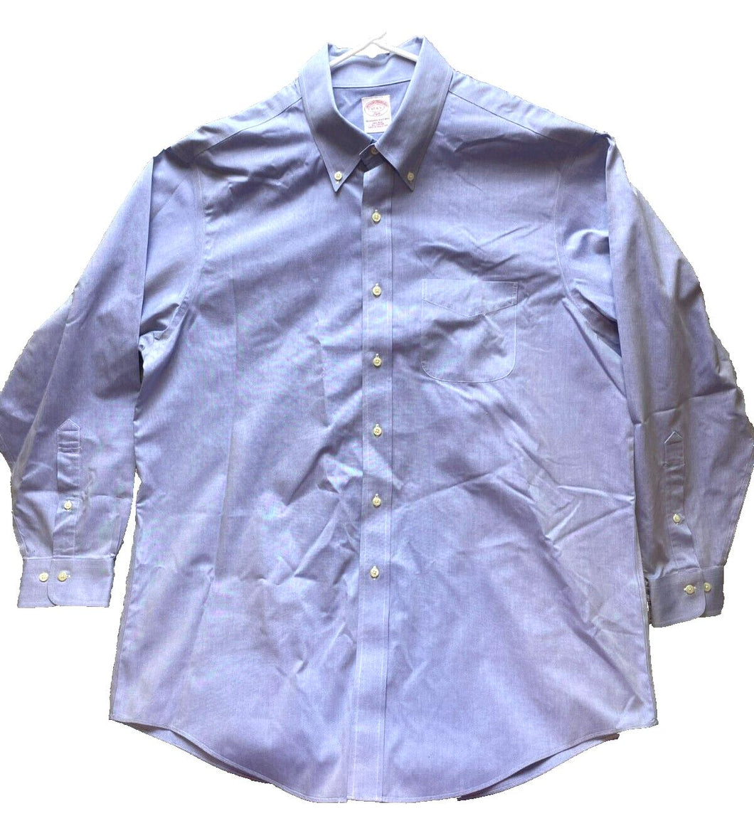 Brooks Brothers 346 Shirt Adult 17 4/5 (XL) Non Iron Button Up Cuffs Dress Mens