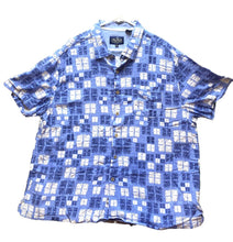 Load image into Gallery viewer, Nat Nast Shirt Adult 2XL XXL Blue Button Up Silk Blend Embroidery Hawaiian Mens
