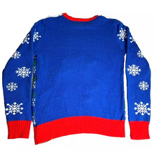 Load image into Gallery viewer, Bob Ross Sweater Adult Medium Blue Lights Up Ugly Christmas Paint Spencers Mens
