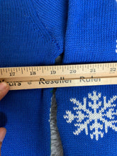 Load image into Gallery viewer, Bob Ross Sweater Adult Medium Blue Lights Up Ugly Christmas Paint Spencers Mens
