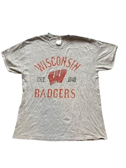 Wisconsin Badgers Shirt Adult Large Gray NCAA Sportswear Crewneck Pullover Mens