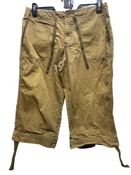 Eddie Bauer Pants Womens 8 (34x18) Drawstring Capri Cropped Embroidery Petites