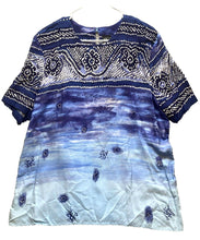 Load image into Gallery viewer, VTG Ali Miles Shirt Womens 16 Extra Large Blue Rayon Boho Peasant Boxy Oversized
