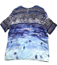 Load image into Gallery viewer, VTG Ali Miles Shirt Womens 16 Extra Large Blue Rayon Boho Peasant Boxy Oversized

