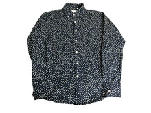 Load image into Gallery viewer, Holton Shirt Adult Medium Navy Blue AOP Flower Button Up Casual Canvas Cloth Men
