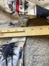 Load image into Gallery viewer, Keeler Bay Shirt Adult Medium AOP Lighthouse Sailing Boat Rayon Hawaiian Mens
