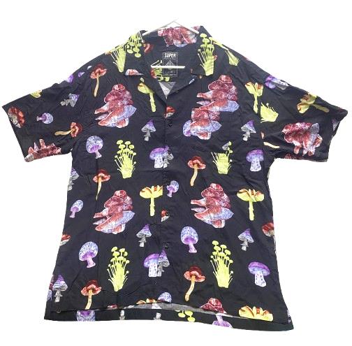 Super Massive Shirt Adult Extra Large Black Rainbow AOP Magic Mushroom Rayon Men