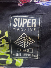 Load image into Gallery viewer, Super Massive Shirt Adult Extra Large Black Rainbow AOP Magic Mushroom Rayon Men
