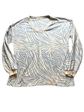 Load image into Gallery viewer, C&amp;C California Sweater Womens Large Zebra Stripes V-Neck Spandex Stretch Ladies
