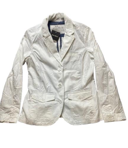 Eddie Bauer Jacket Womens 10 Small White Legend Wash Stretch Buttons Spandex NWT