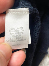 Load image into Gallery viewer, J Jill Shirt Womens Large Deep Blue Crochet Embroidered Boho Blouse Linen NWT
