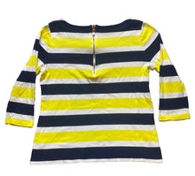 Load image into Gallery viewer, Lauren Ralph Lauren Shirt Womens Extra Large Navy Yellow Striped Boat Neck Lady
