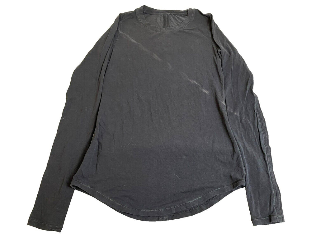 Lululemon Shirt Womens Small Black Karma Activewear Lightweight Logo Ladies