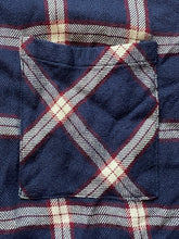 Load image into Gallery viewer, Rails Shirt Womens Medium Button Up Collared Rayon Plaid Navy Blue Blouse Ladies
