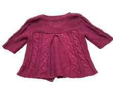 Load image into Gallery viewer, American Eagle Sweater Womens Medium Burgundy Cable Knit Cropped Cardigan Nylon
