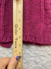 Load image into Gallery viewer, American Eagle Sweater Womens Medium Burgundy Cable Knit Cropped Cardigan Nylon
