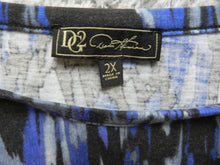 Load image into Gallery viewer, DG2 by Diane Gilman Shirt Womens 2X Drape Flowy Geometric Blouse Plus Ladies

