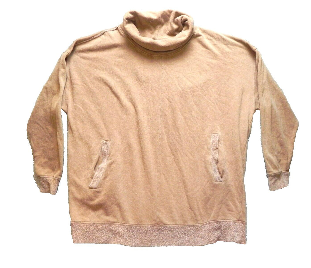 Free People Sweater Womens Medium Turtleneck Sherpa Fleece Outerwear Ladies