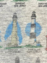 Load image into Gallery viewer, VTG Coastal Lighthouses Shirt Adult Extra Large Gray Single Stitch Pocket Mens
