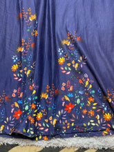 Load image into Gallery viewer, Reborn Shirt Womens 2X Navy Blue AOP Flower Boho Hippie Rayon Spandex Plus Lady
