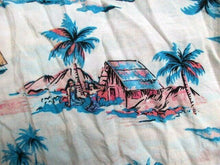 Load image into Gallery viewer, George Shirt Adult 3XL Hawaiian Aloha Palm Tree Sailboat AOP White Pink Teal Men
