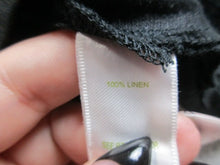 Load image into Gallery viewer, Garnet Hill Shirt Womens Medium Black Linen Tank Blouse Casual Cut V-Neck Ladies
