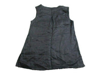 Load image into Gallery viewer, Garnet Hill Shirt Womens Medium Black Linen Tank Blouse Casual Cut V-Neck Ladies

