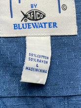 Load image into Gallery viewer, Guy Harvey Shirt Adult Large Blue Button Up AFTCO Bluewater Marlin Fish Boat Men
