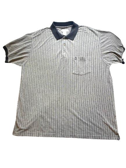 Penguin Munsingwear Shirt Adult 2XL Gray Pique Striped Casual Golf Polo Mens
