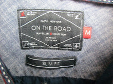 Load image into Gallery viewer, On The Road Shirt Adult Medium Button Up Navy Blue Fox AOP Slim Fit Casual Mens
