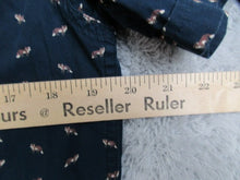 Load image into Gallery viewer, On The Road Shirt Adult Medium Button Up Navy Blue Fox AOP Slim Fit Casual Mens
