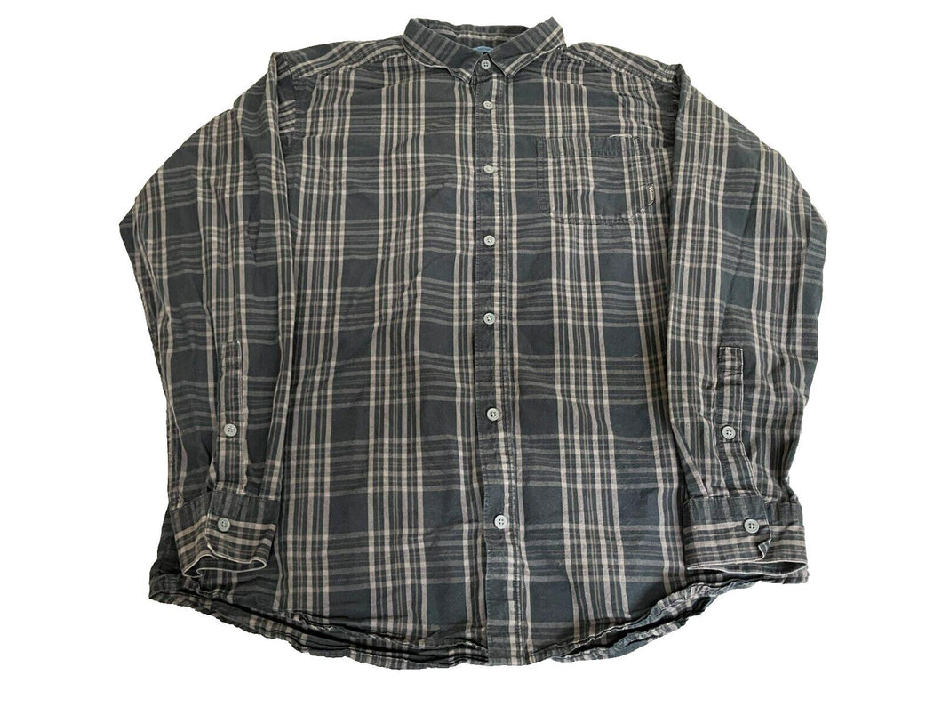 Columbia Shirt Adult Extra Large Black Tan Plaid Button Up Pocket Sportswear Men