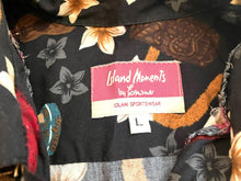 Load image into Gallery viewer, Island Moments Emme Shirt Adult Large Black Aloha Hawaiian Tiki Button Up Mens
