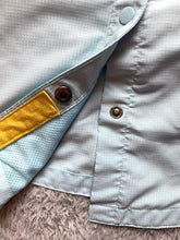 Load image into Gallery viewer, Duluth Trading Shirt Adult Small Aqua Blue Vented Fishing Mesh Snap Outdoor Mens
