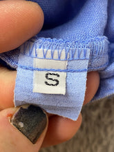 Load image into Gallery viewer, Fenini Shirt Womens Small Light Blue Button Up Linen Oversized Blouse Ladies
