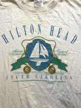 Load image into Gallery viewer, VTG Hilton Head Shirt Adult Extra Large Beige Single Stitch Sailing Boat 90s Men
