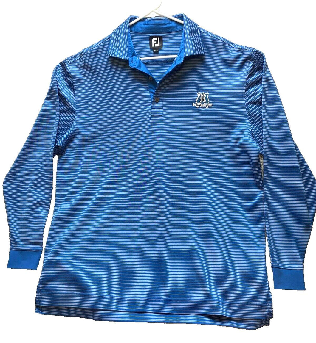 FJ FootJoy Shirt Adult Large Blue Fort Bragg North Carolina Ryder Golf Polo Mens