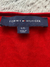 Load image into Gallery viewer, Tommy Hilfiger Sweater Womens Large Red V-Neck Outerwear Pullover Knit Ladies
