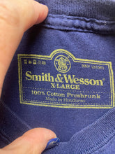 Load image into Gallery viewer, Smith &amp; Wesson Shirt Adult Extra Large Navy Blue USA American Flag Firearms Mens
