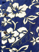 Load image into Gallery viewer, VTG Hilo Hattie Shirt Adult Large Navy AOP Flower Button Up Hawaiian Aloha Mens
