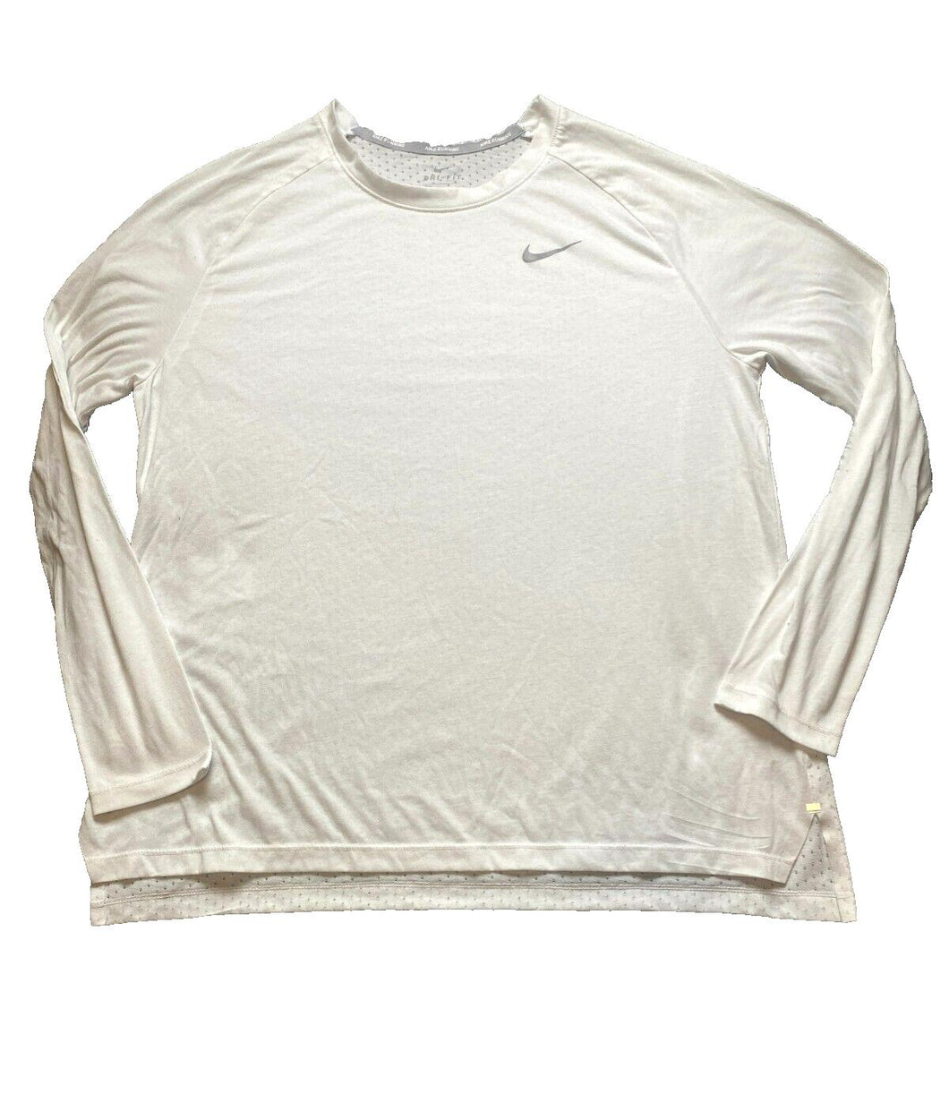 Nike Shirt Womens Extra Large White Perforated Running Athletic Dri Fit Ladies