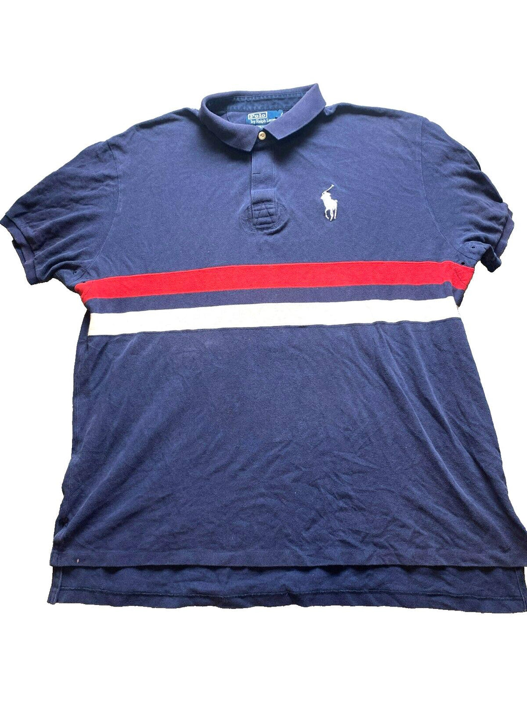 Ralph Lauren Shirt Adult 2XL XXL Navy Blue BIG PONY Casual Preppy Golf Polo Mens
