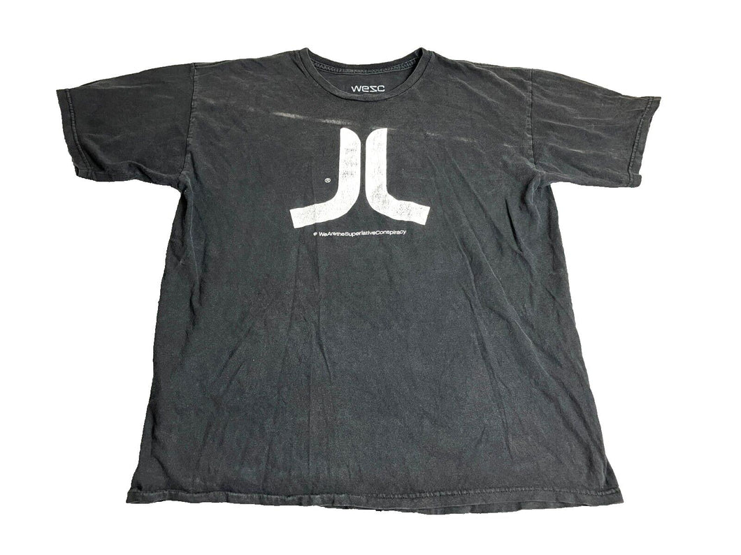 WeSC Shirt Adult Large Black Icon Superlative Conspiracy Streetwear Skater Mens