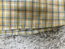 Load image into Gallery viewer, VIJAY Shirt Adult Small Yellow Blue White Plaid Button Up Stiching Casual Mens
